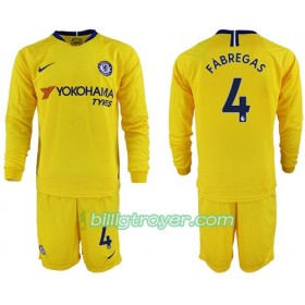 Billige Fotballdrakter Chelsea Fabregas 4 Barn Bortedraktsett 2018/19 Langermet